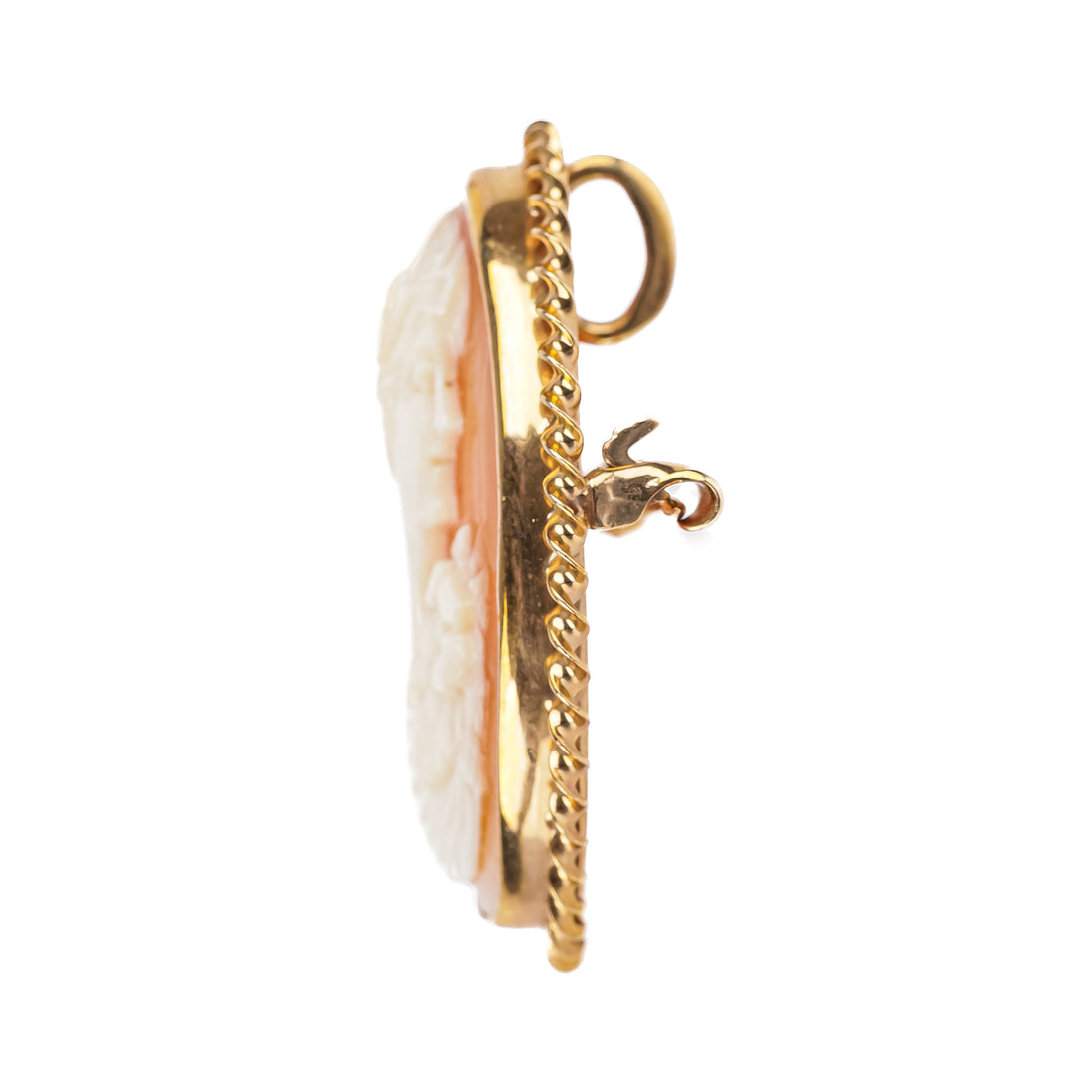 10K Yellow Gold Cameo Pin Pendant