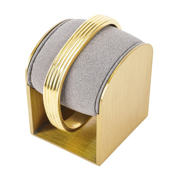 18K Yellow Gold Banded Hinged Bangle