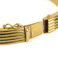 18K Yellow Gold Banded Hinged Bangle