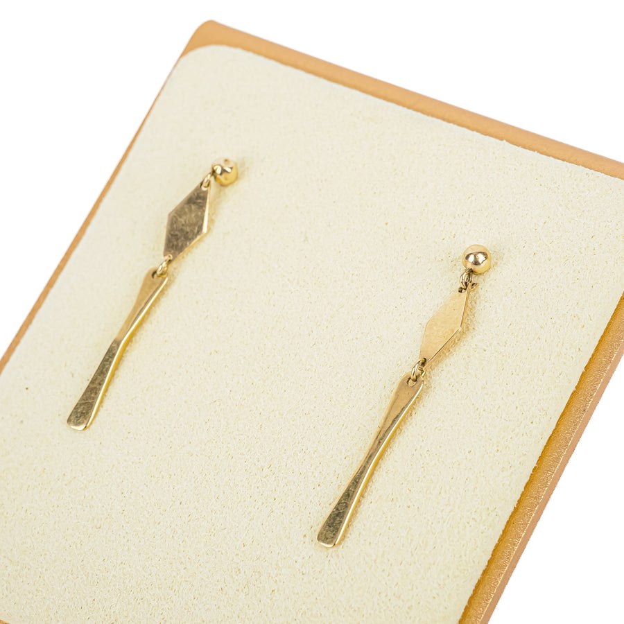 PEPE MAUREEN 14K Yellow Gold Brutalist Link Necklace & Drop Earrings