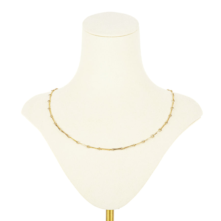 PEPE MAUREEN 14K Yellow Gold Brutalist Link Necklace & Drop Earrings