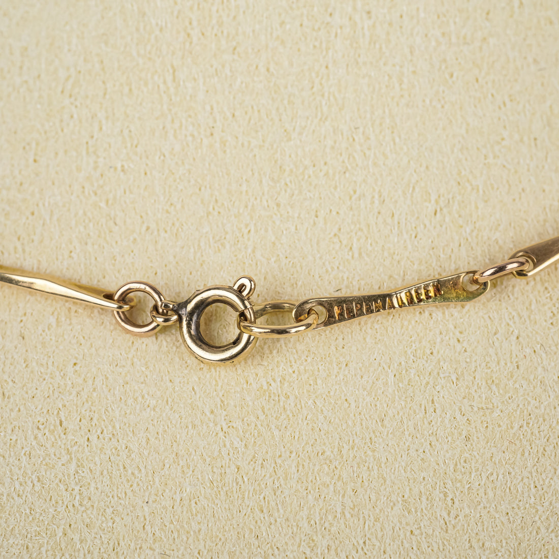 PEPE MAUREEN 14K Yellow Gold Brutalist Link Necklace & Drop Earrings
