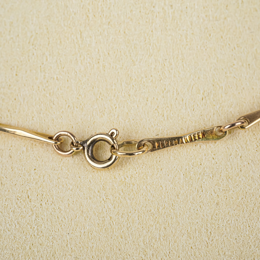 PEPE MAUREEN 14K Yellow Gold Brutalist Link Necklace & Drop Earrings