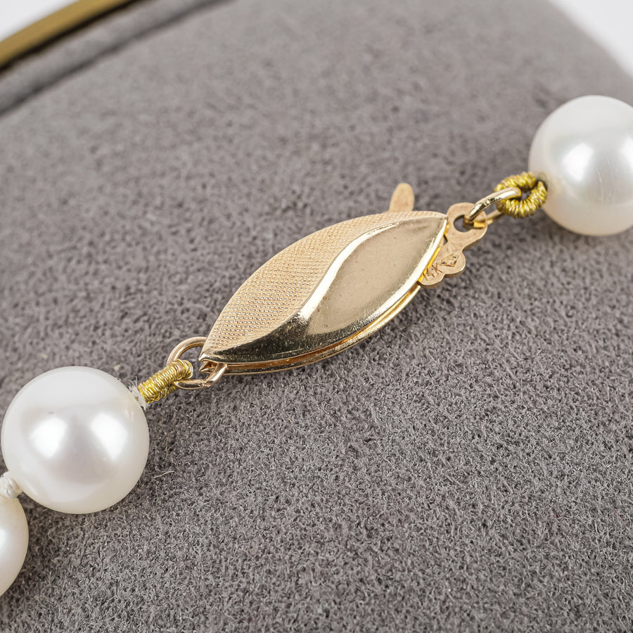14K Yellow Gold Pearl Bracelet 7mm