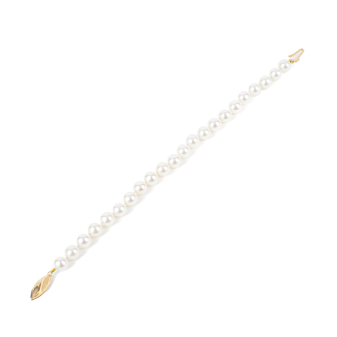 14K Yellow Gold Pearl Bracelet 7mm