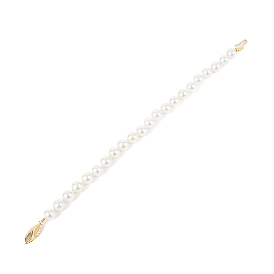 14K Yellow Gold Pearl Bracelet 7mm