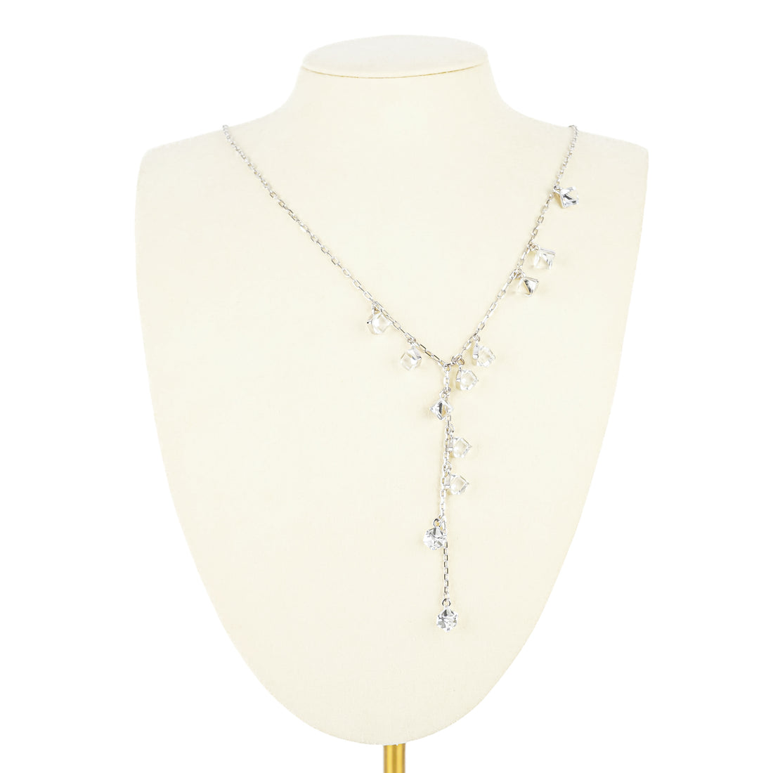 SWAROVSKi Silver Tone Crystal Dangle Lariat Necklace