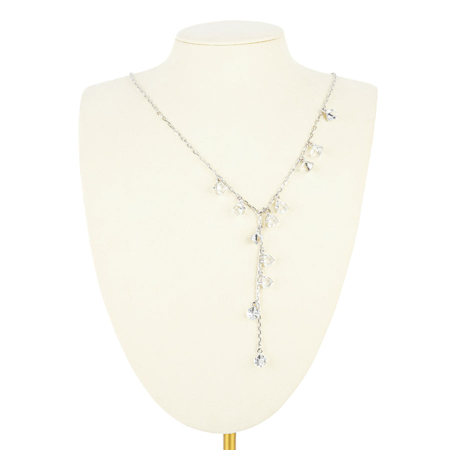 SWAROVSKi Silver Tone Crystal Dangle Lariat Necklace