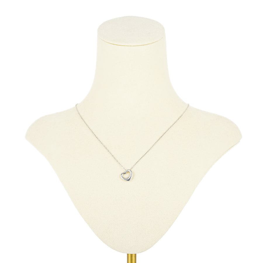 TIFFANY & CO Elsa Peretti Sterling Mini Open Heart Necklace