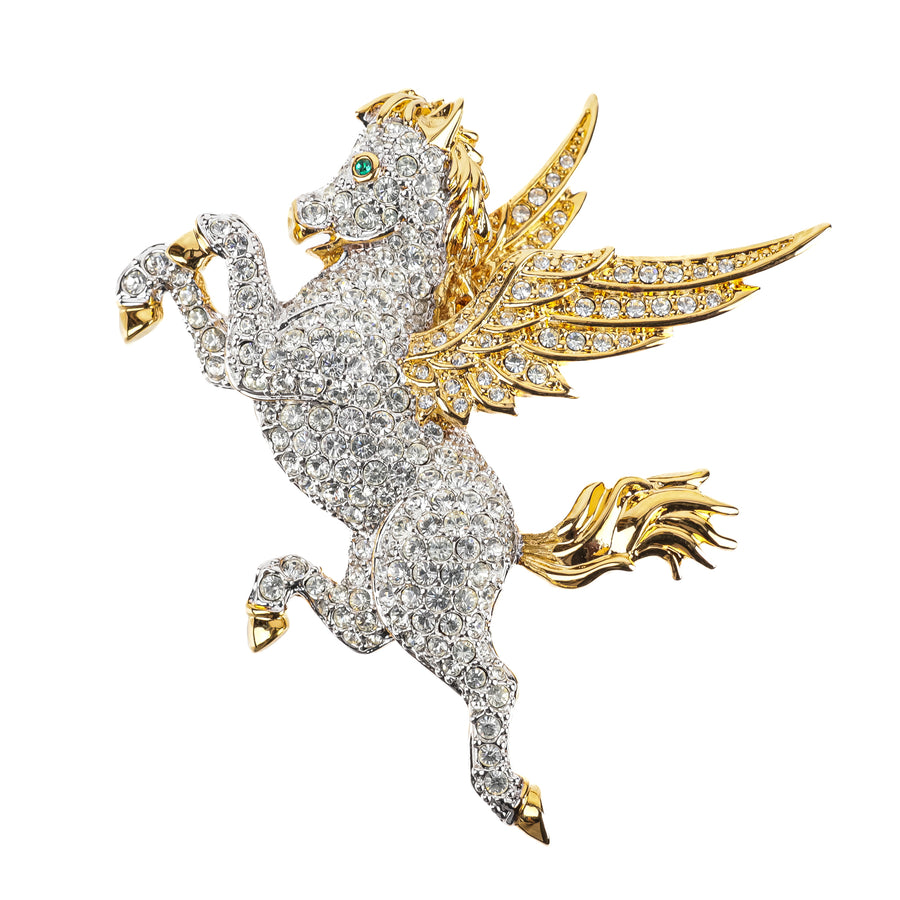 SWAROVSKI Gold Tone Pegasus Brooch