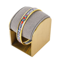 HERMES Gold Tone Fish Bangle 10mm