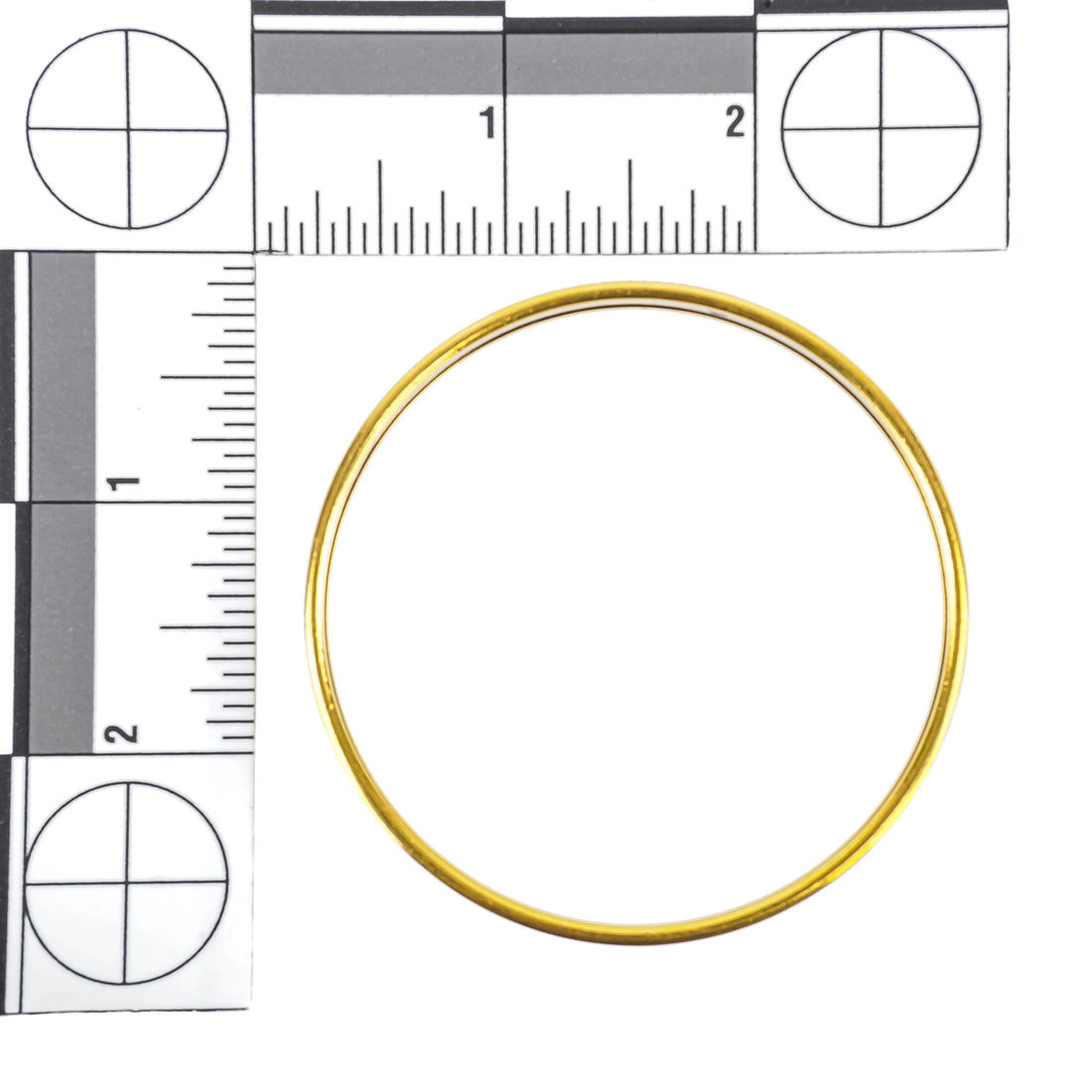 HERMES Gold Tone Fish Bangle 10mm