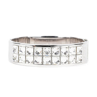 SWAROVSKI Silver Tone Crystal Inlaid Hinged Bangle