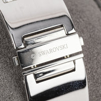 SWAROVSKI Silver Tone Crystal Inlaid Hinged Bangle