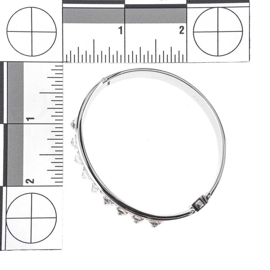 SWAROVSKI Silver Tone Crystal Inlaid Hinged Bangle