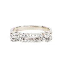 14K White Gold Diamond Elongated Oval Ring