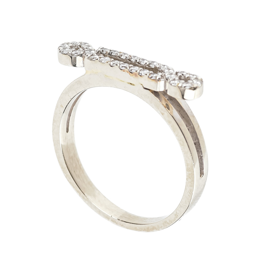 14K White Gold Diamond Elongated Oval Ring