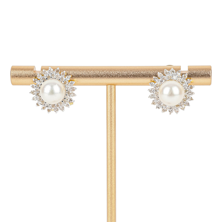 14K Yellow Gold White Gold Pearl Diamond Omegas