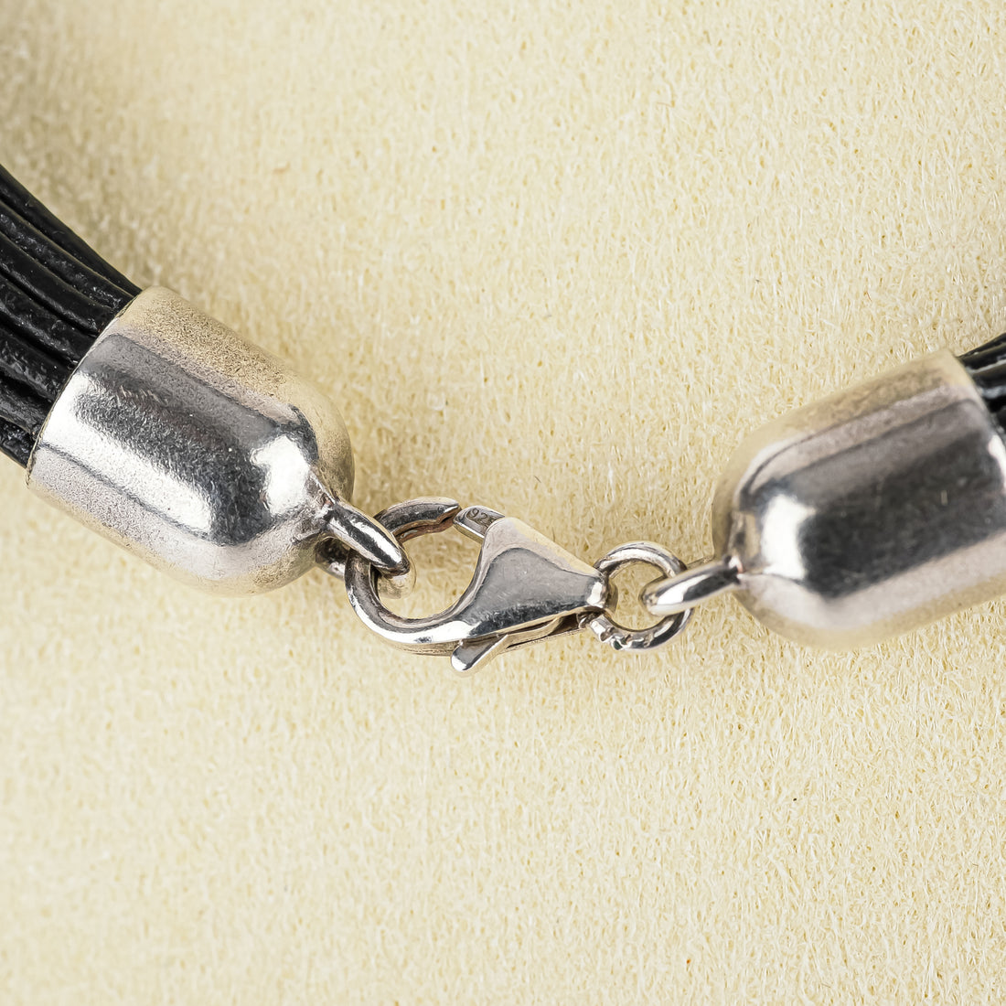 Sterling Electroform Knot Twist Leather Cord Necklace