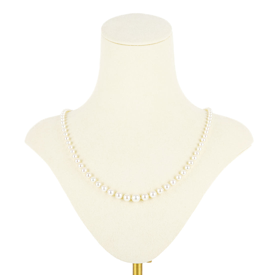 14K White Gold Graduated Pearl Necklace