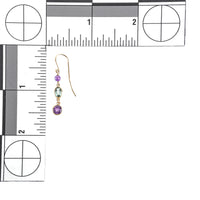 14K Yellow Gold Aquamarine Amethyst Drop Earrings