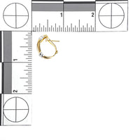 14K Yellow Gold Square Baguette Ruby & Diamond Omega Earrings