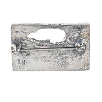 ROBERT LARIN Sterling 2 Tone Brutalist Rectangular Brooch