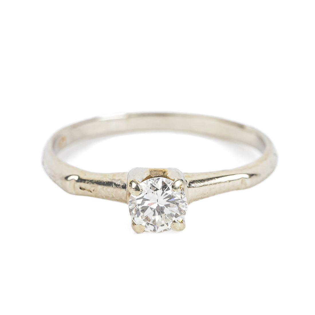 14K White Gold Diamond Solitaire Ring