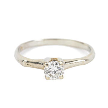 14K White Gold Diamond Solitaire Ring