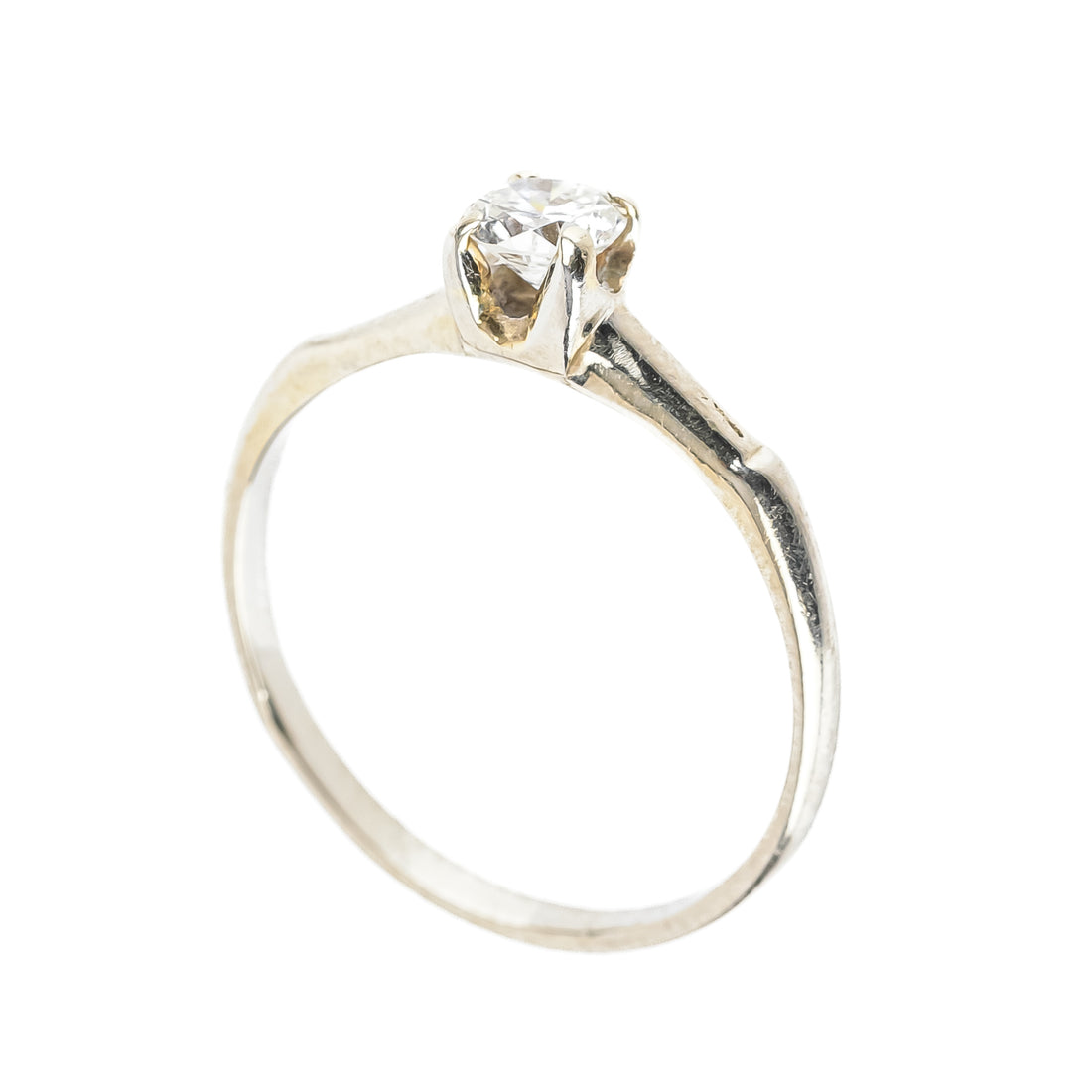 14K White Gold Diamond Solitaire Ring