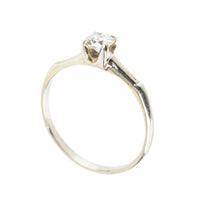 14K White Gold Diamond Solitaire Ring