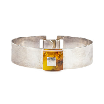 Sterling Square Amber Bangle