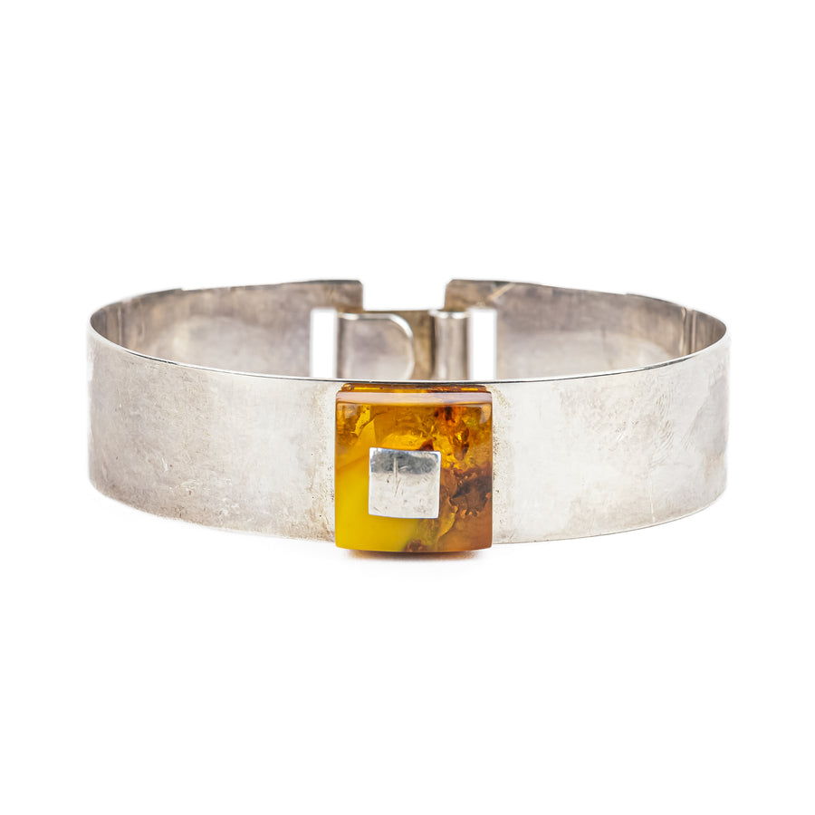Sterling Square Amber Bangle