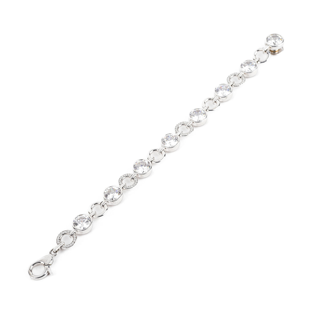 TI SENTO Sterling Cubic Zirconia Round Link Bracelet