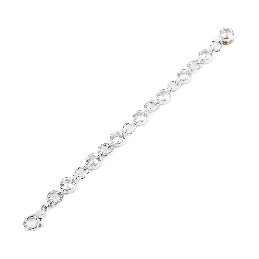 TI SENTO Sterling Cubic Zirconia Round Link Bracelet