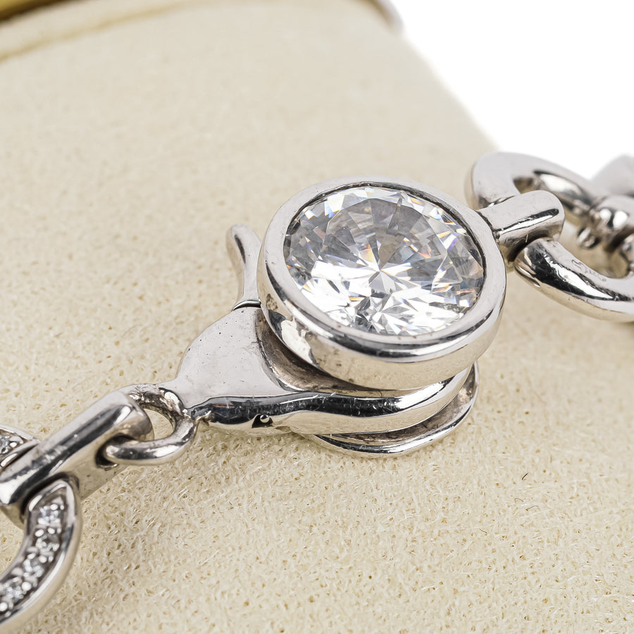 TI SENTO Sterling Cubic Zirconia Round Link Bracelet
