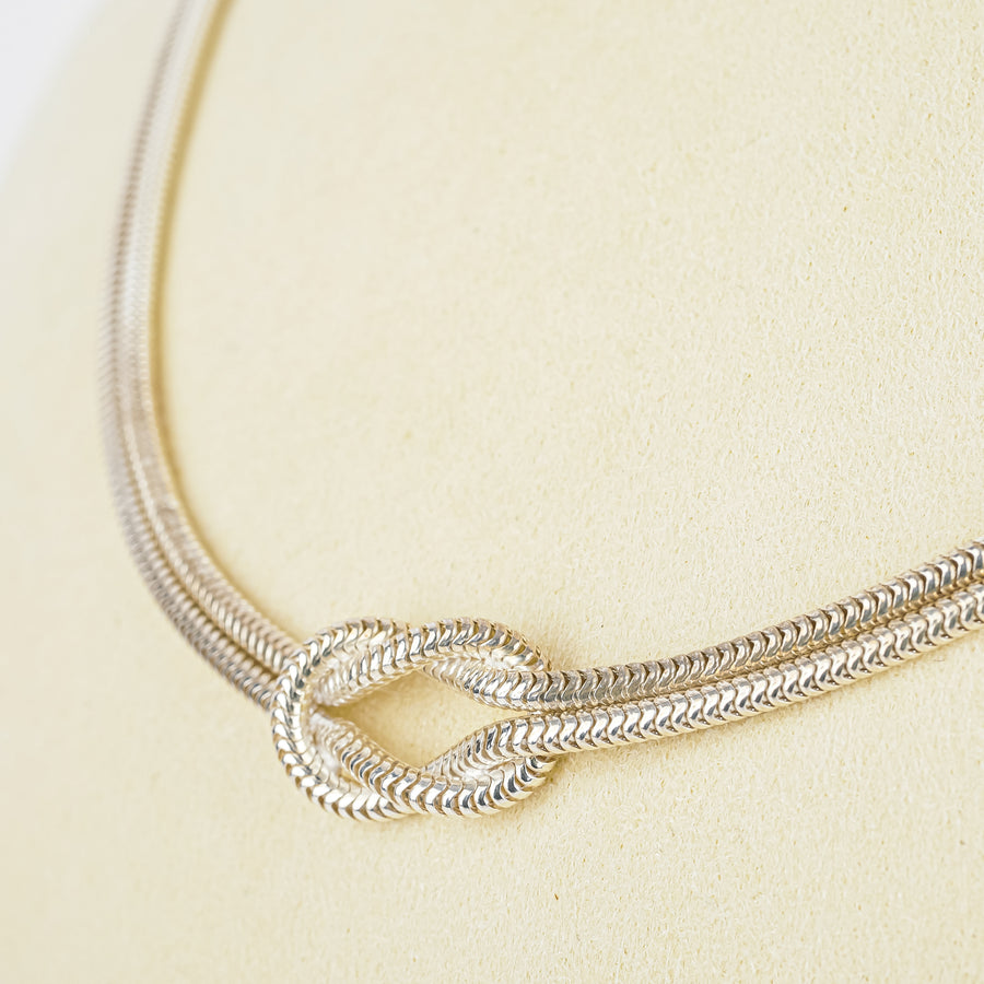 BIRKS Sterling 2 Strand Infinity Knot Necklace