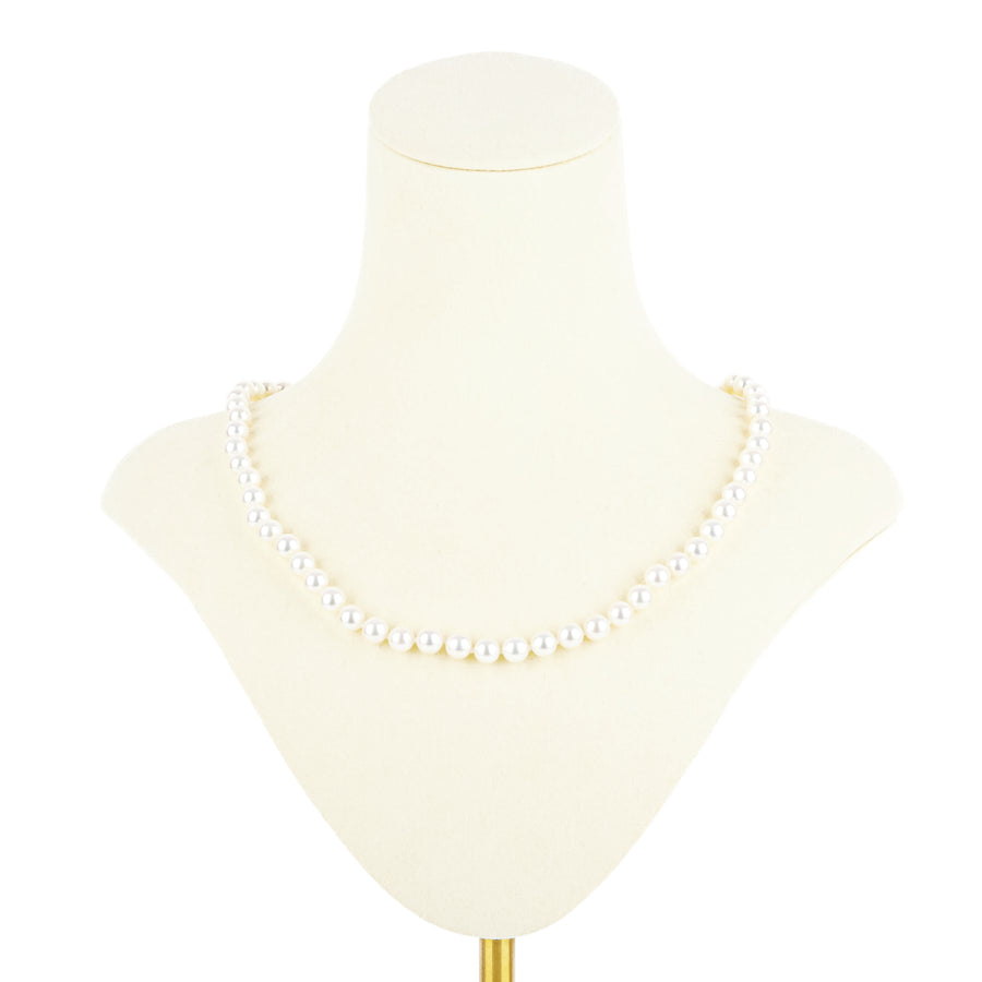 14K White Gold Clasp Cultured Pearl Necklace