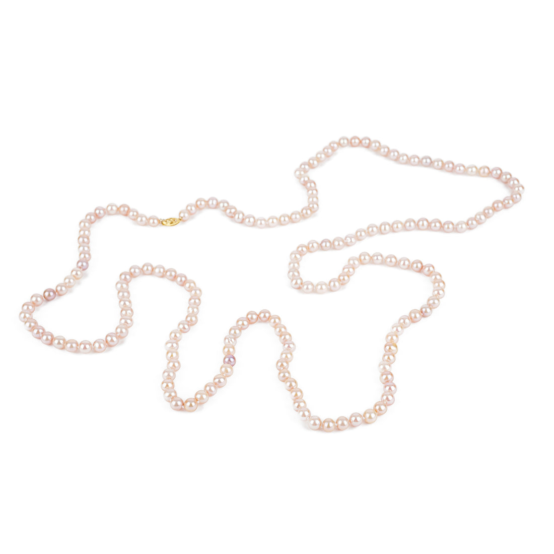 14K Yellow Gold Clasp Pink Pearl Necklace