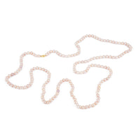 14K Yellow Gold Clasp Pink Pearl Necklace