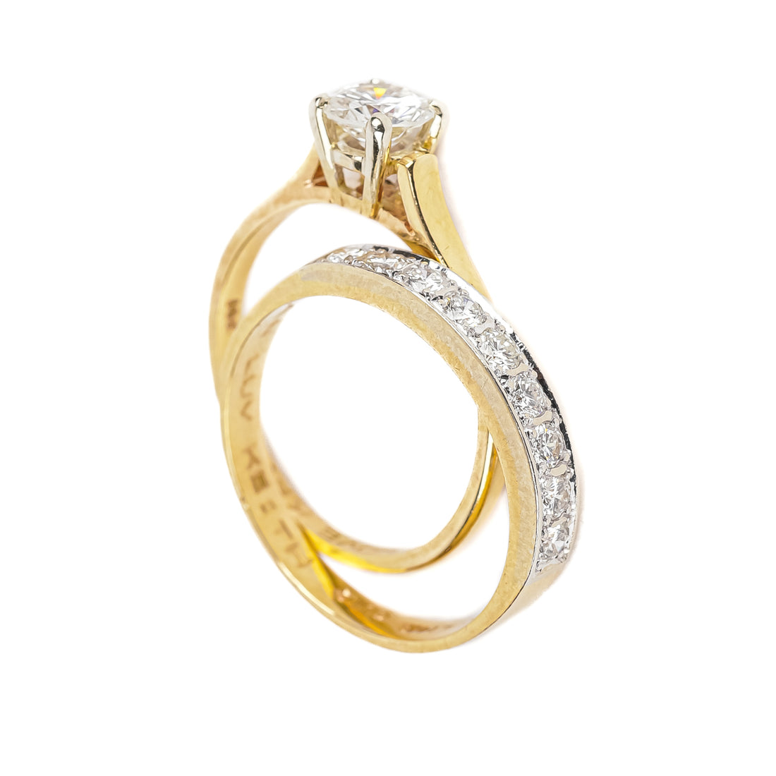 BIRKS 14K Yellow Gold Diamond Wedding Set