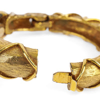 KENNETH JAY LANE Vintage Gold Tone Rhinestone Ram Bangle