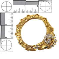 KENNETH JAY LANE Vintage Gold Tone Rhinestone Ram Bangle