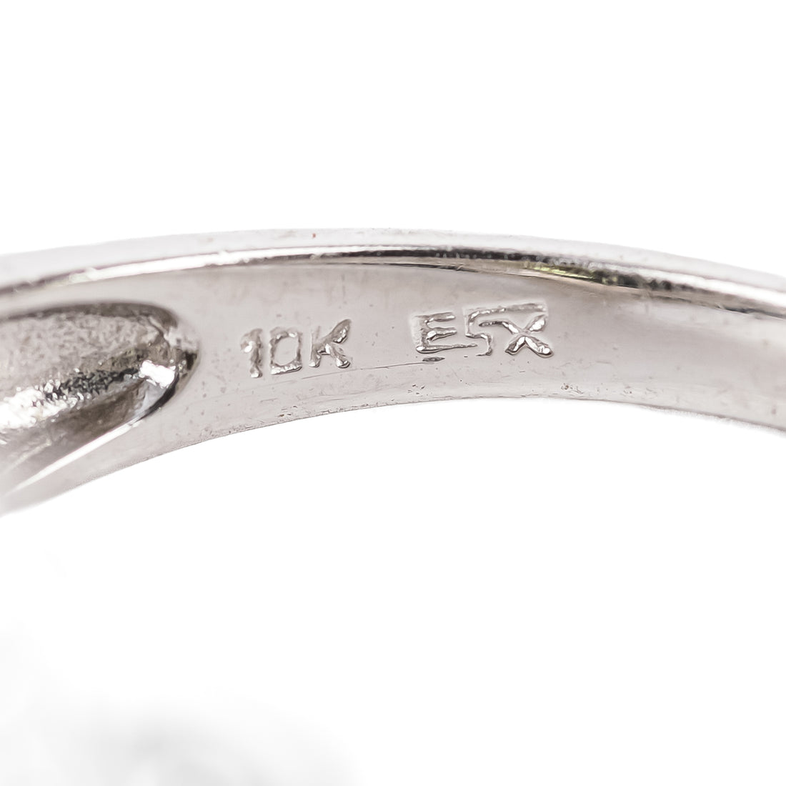 10K White Gold Synthetic Green Tourmaline Diamond Ring