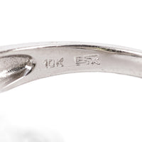 10K White Gold Synthetic Green Tourmaline Diamond Ring
