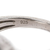 Sterling Blue & White Pave Diamond Ring