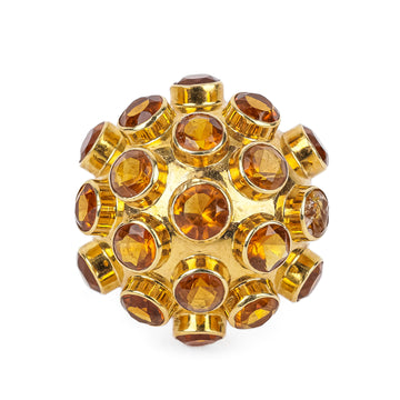 18K Yellow Gold Citrine Sputnik Ring
