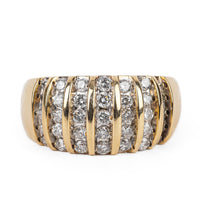 14K Yellow Gold Diamond Dome Ring