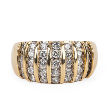 14K Yellow Gold Diamond Dome Ring