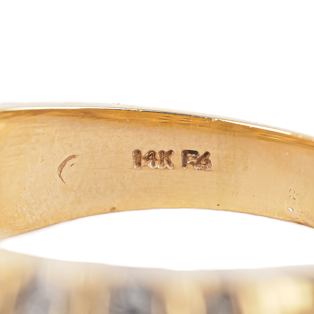 14K Yellow Gold Diamond Dome Ring
